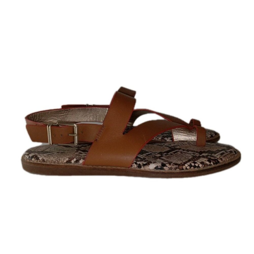 Crown Vintage Aaliya Women's Brown Animal Print Strappy Sandal 9